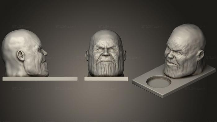 Бюсты монстры и герои (Подсвечник Thanos Tealight для Свечей, BUSTH_0814) 3D модель для ЧПУ станка